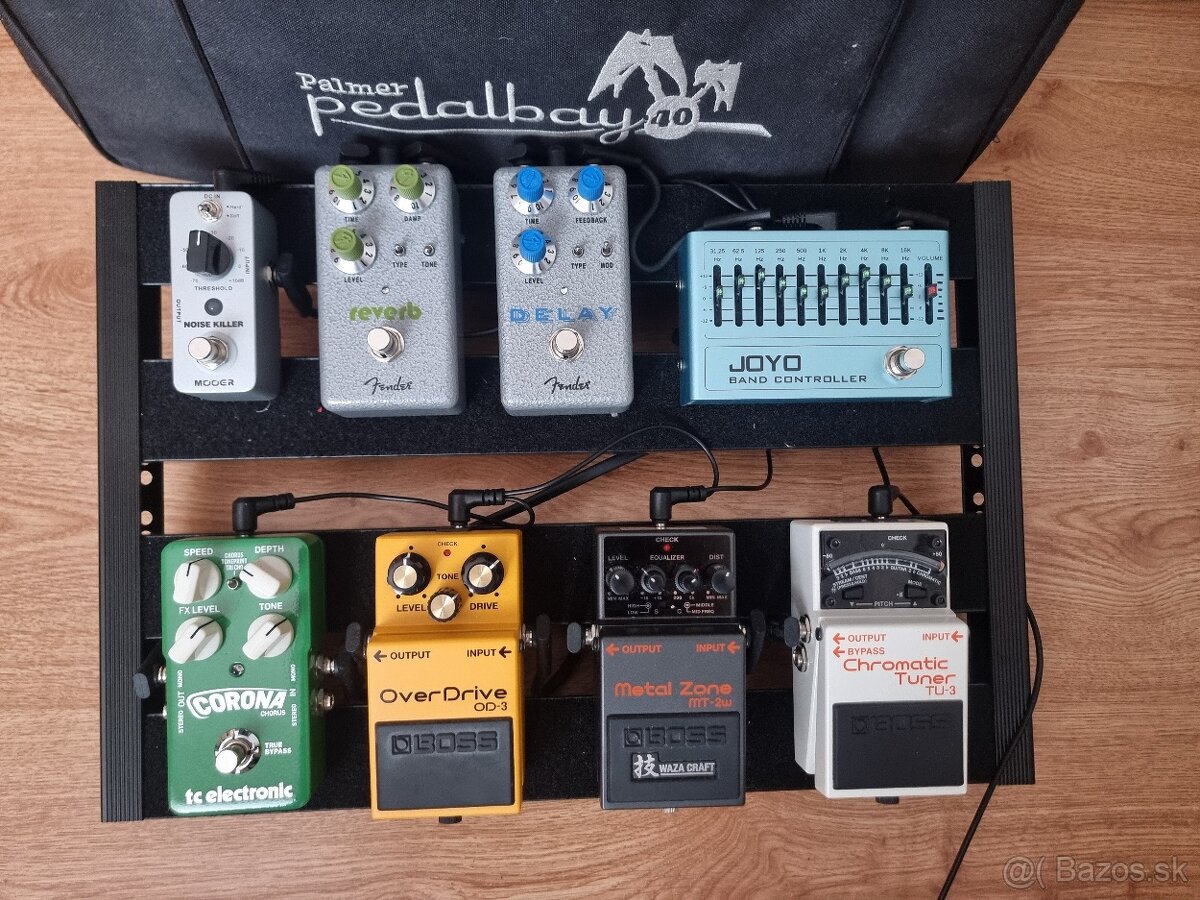 Pedalboard s gitarovými efektami