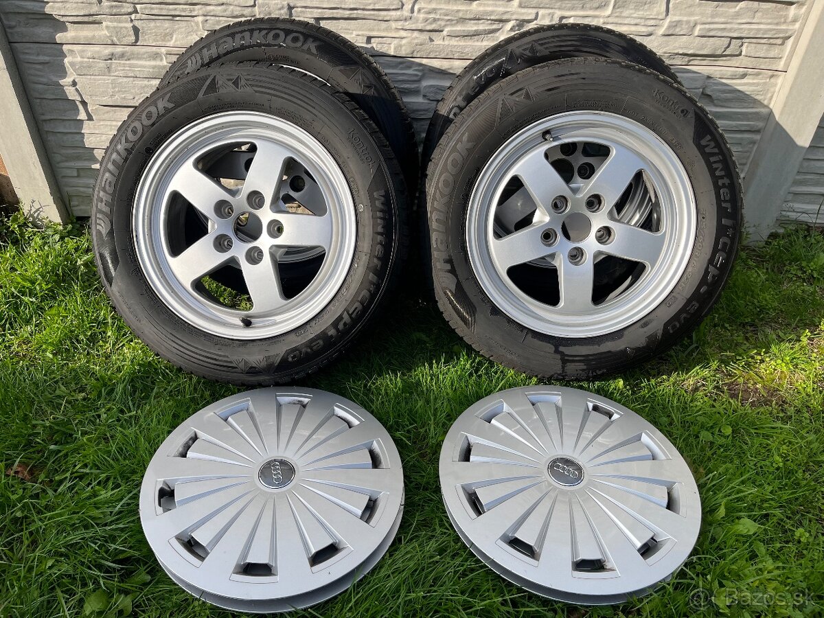 R16 Alu disky 5x112 + puklice Audi