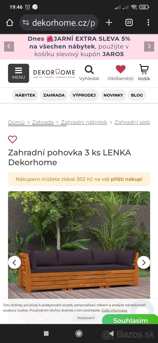 Predám záhradný nábytok väčší balkón - alebo terasa