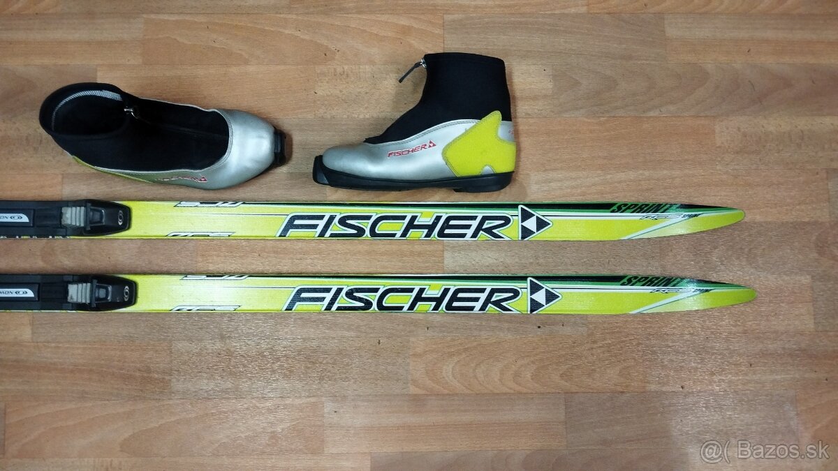 Predám det.JR bežk.set FISCHER 160cm,hladké,topánky.SNS.