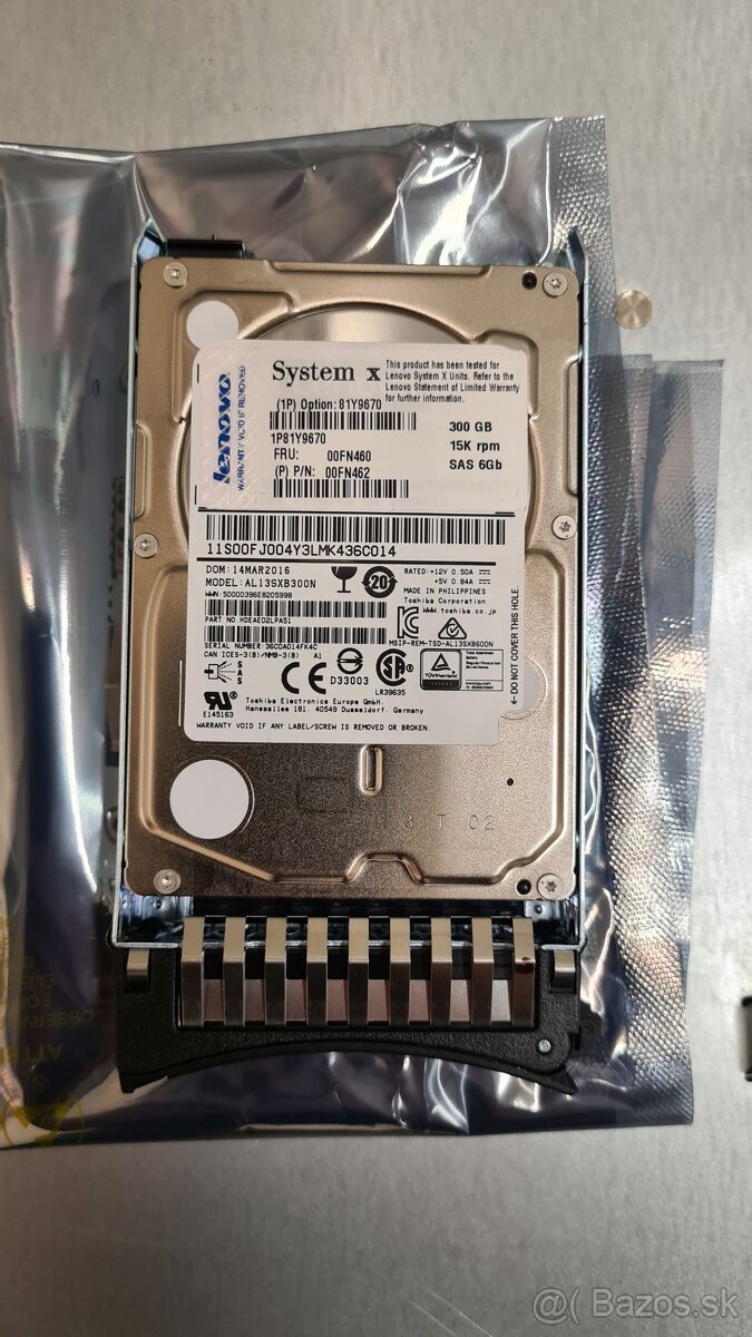 Predam HDD 2x disk Lenovo 81Y9670 300 GB 15K rpm SAS 6Gb