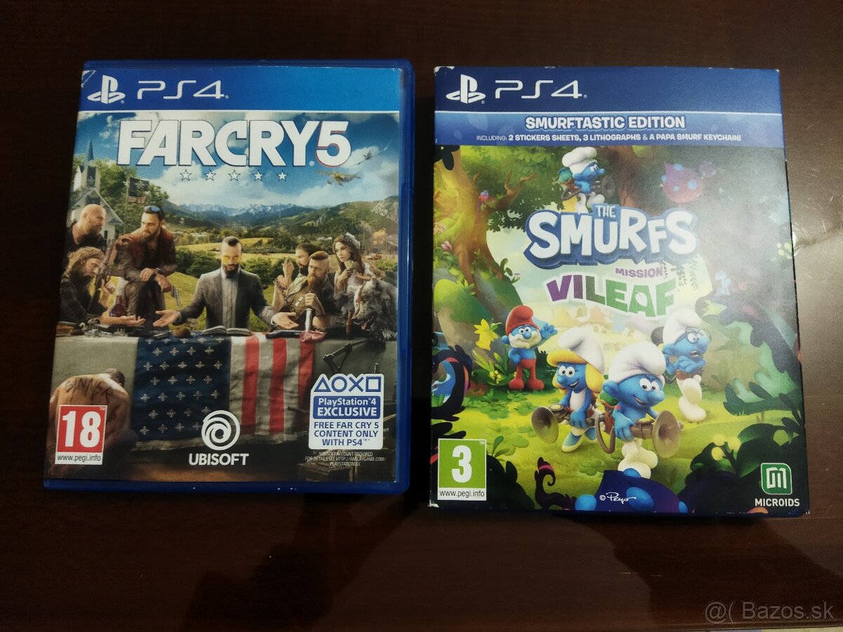 Hry FarCry5 a The Smurfs na PS4