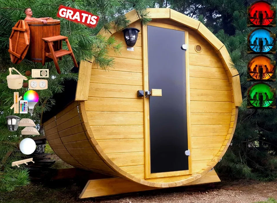 Záhradná SAUNA 200cm + ZADARMO KAĎA 500L + príslušenstvo