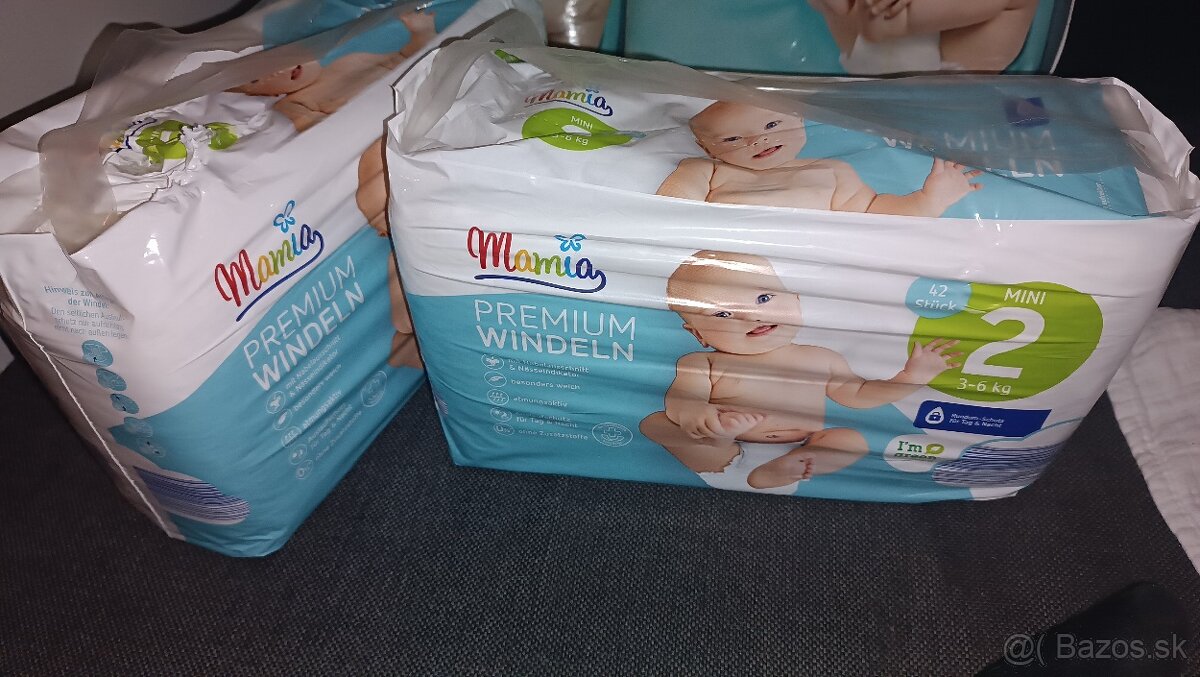 Plienky Pampers Big pack a Mamia premium 2