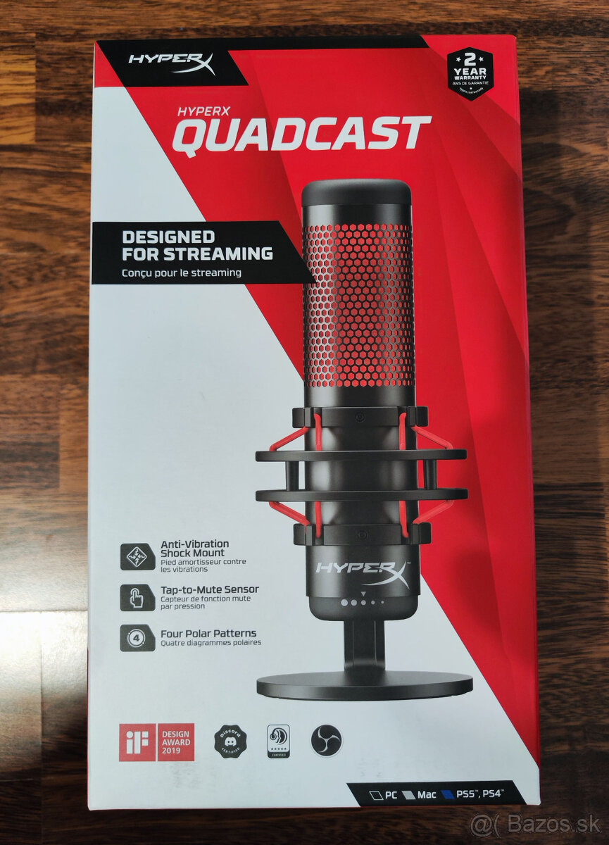 Nový profi mikrofón HyperX QuadCast pre streamerov