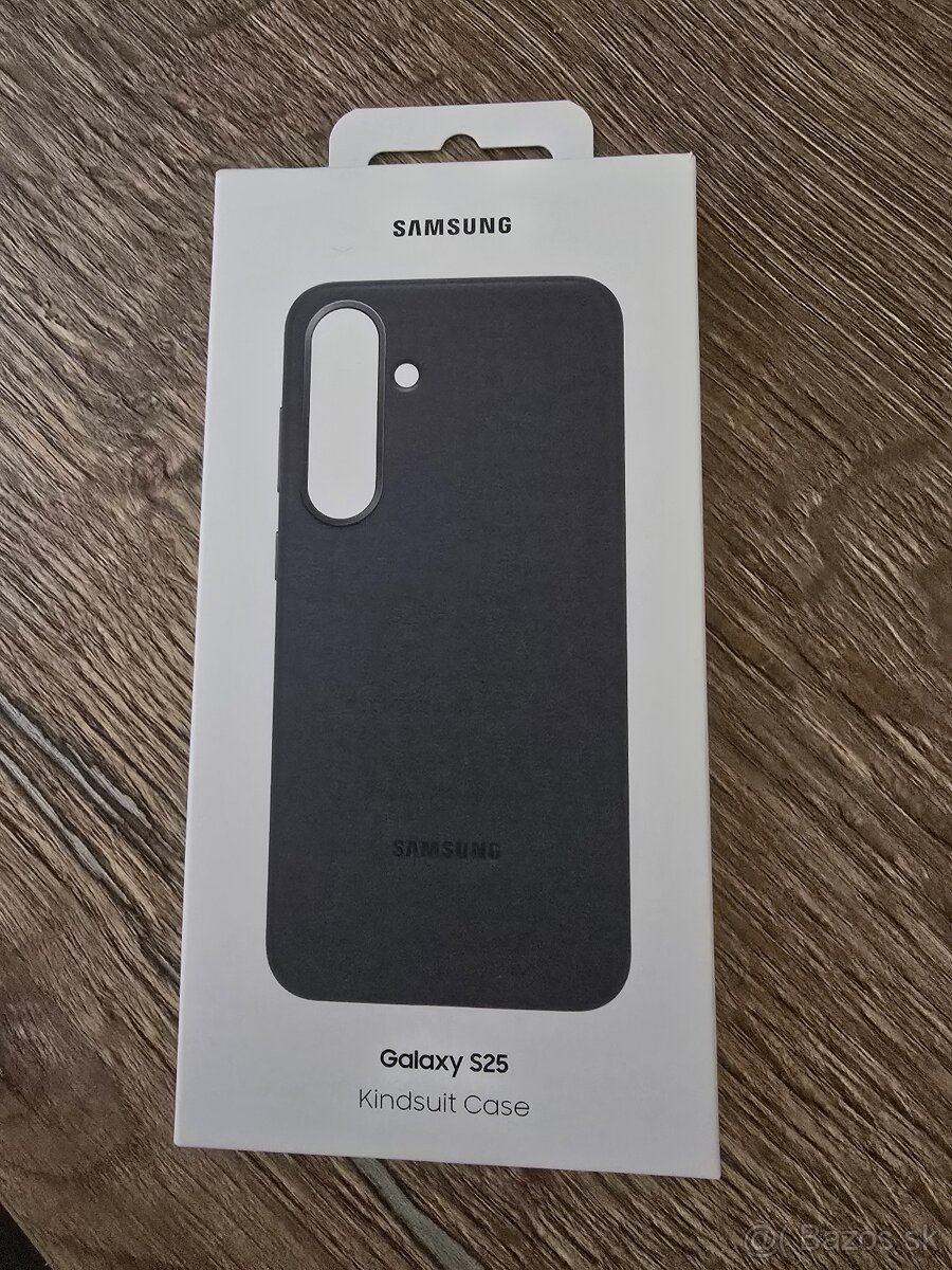 Samsung S25 kryt z vegánskej kože - čierny