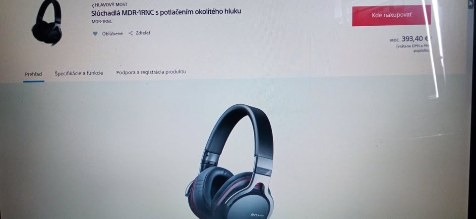 slúchadlá SONY MDR-1RNC potlačenie hluku Noise canceling