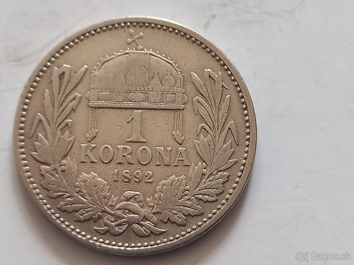 R-U vzacna 1 koruna 1892