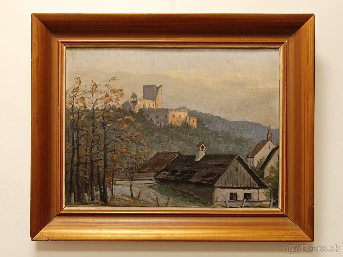 Obraz, Pdhradí 1956, olej na desce 50x40