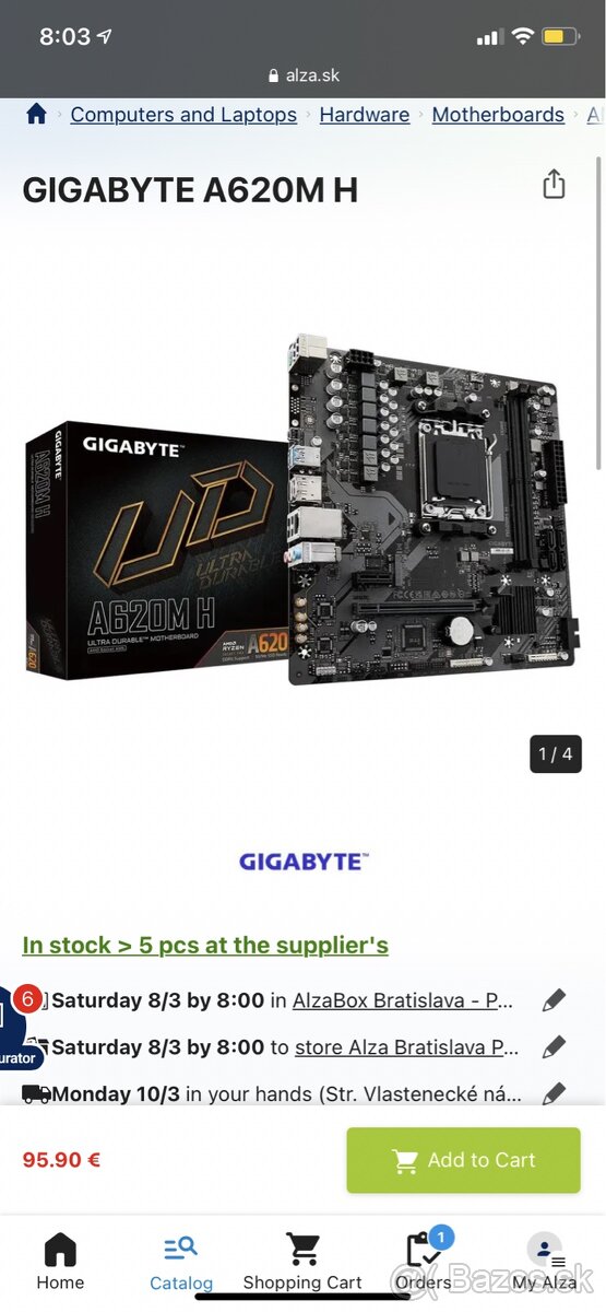 Gigabyte A620M H AM5 Socket