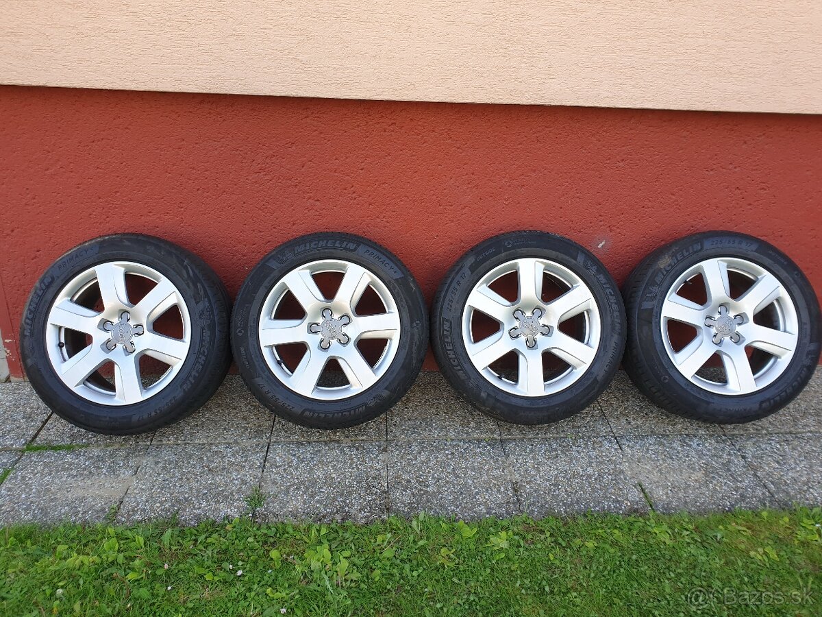 Alu disky Audi 5x112 R17 + Letné pneu 225/55 R17