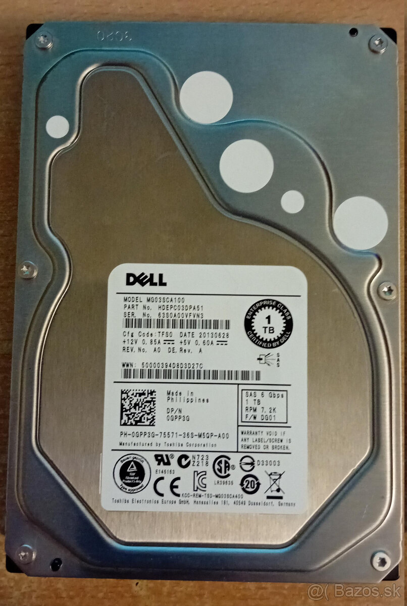 1TB SAS Disk Dell (Toshiba MG03SCA100)