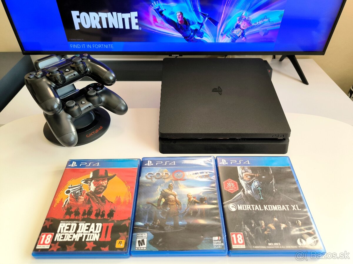 Playstation 4 PS4 SLIM - ovládače - hry