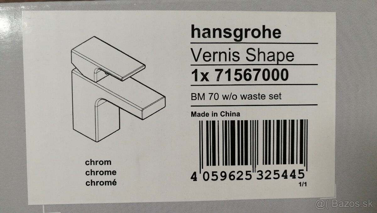 Umývadlová batéria HANSGROHE VERNIS SHAPE 71567000