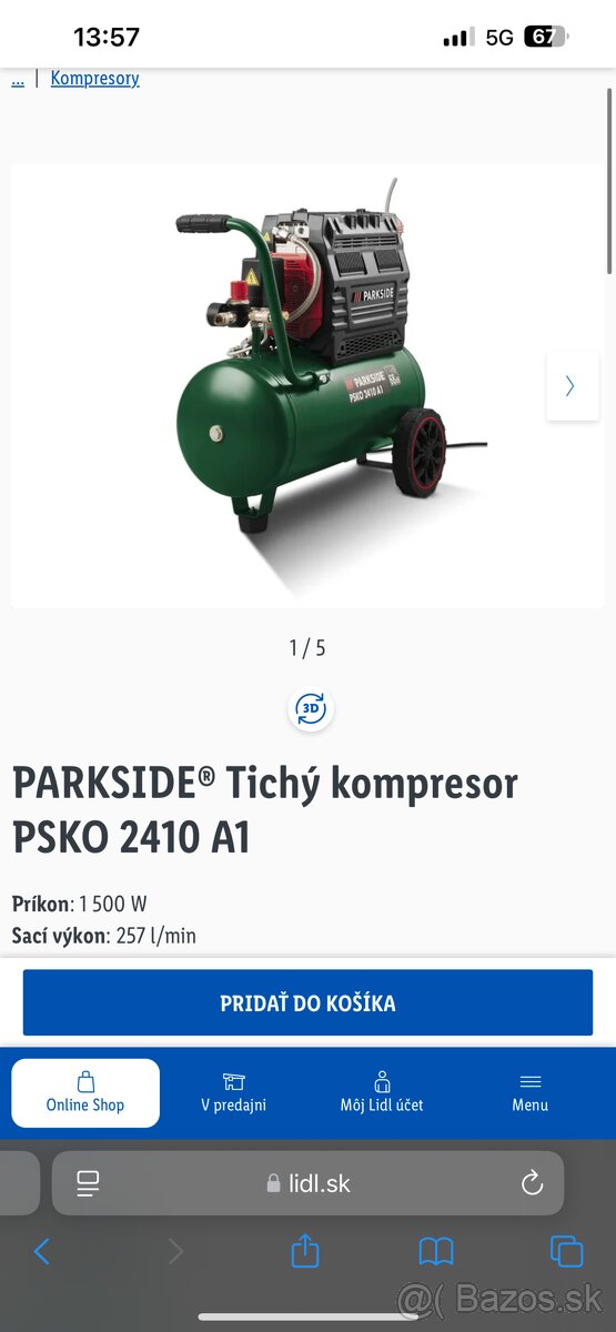 Predám Parkside kompresor