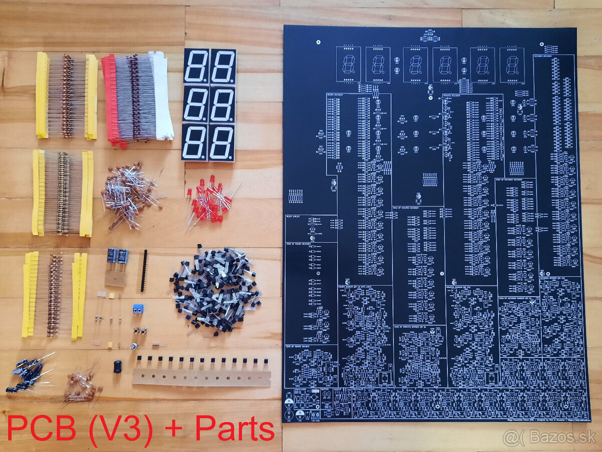 Velke tranzistorove hodiny - DIY stavebnica alebo poskladane