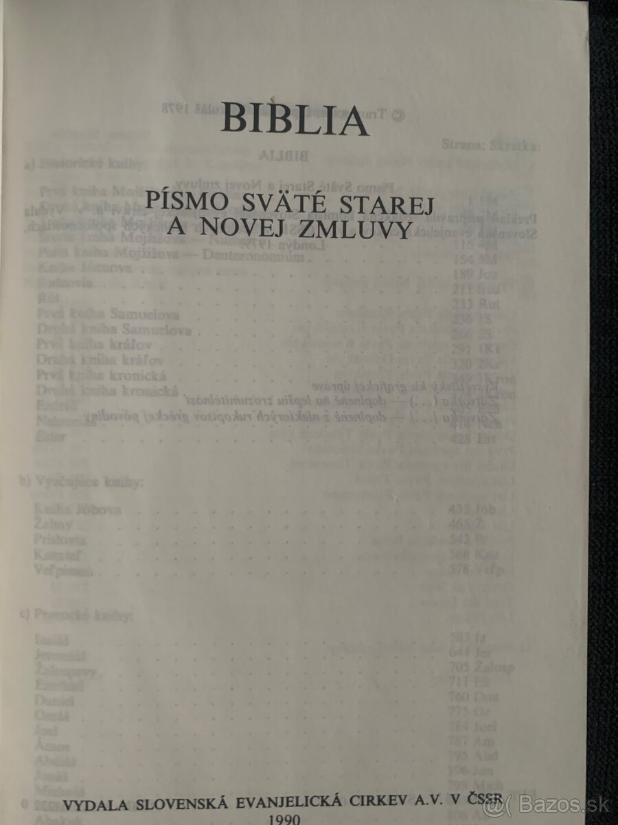 Biblia, spevniíky  s iné náboženské