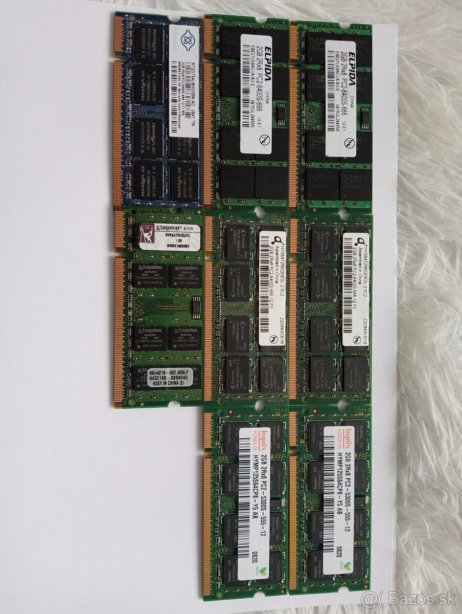 predám pamäte (ram) pre notebooky 2gb DDR2