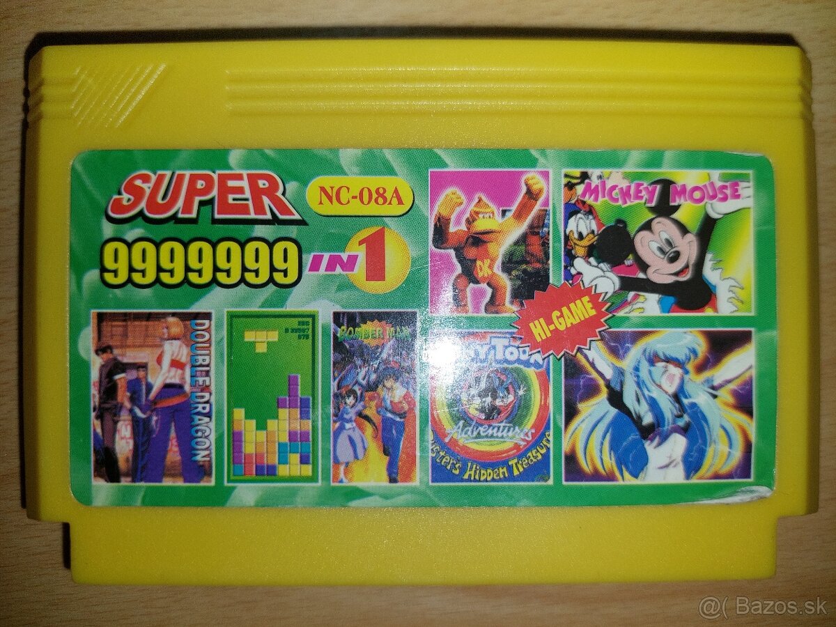 Žltá kazetka 9999999 in 1 so 7 hrami - Super Mario