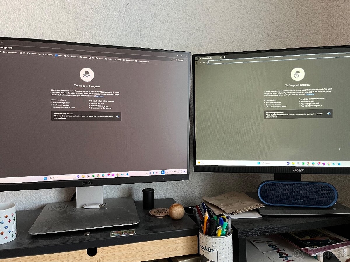 Set 2 monitorov na pracu dell plus acer