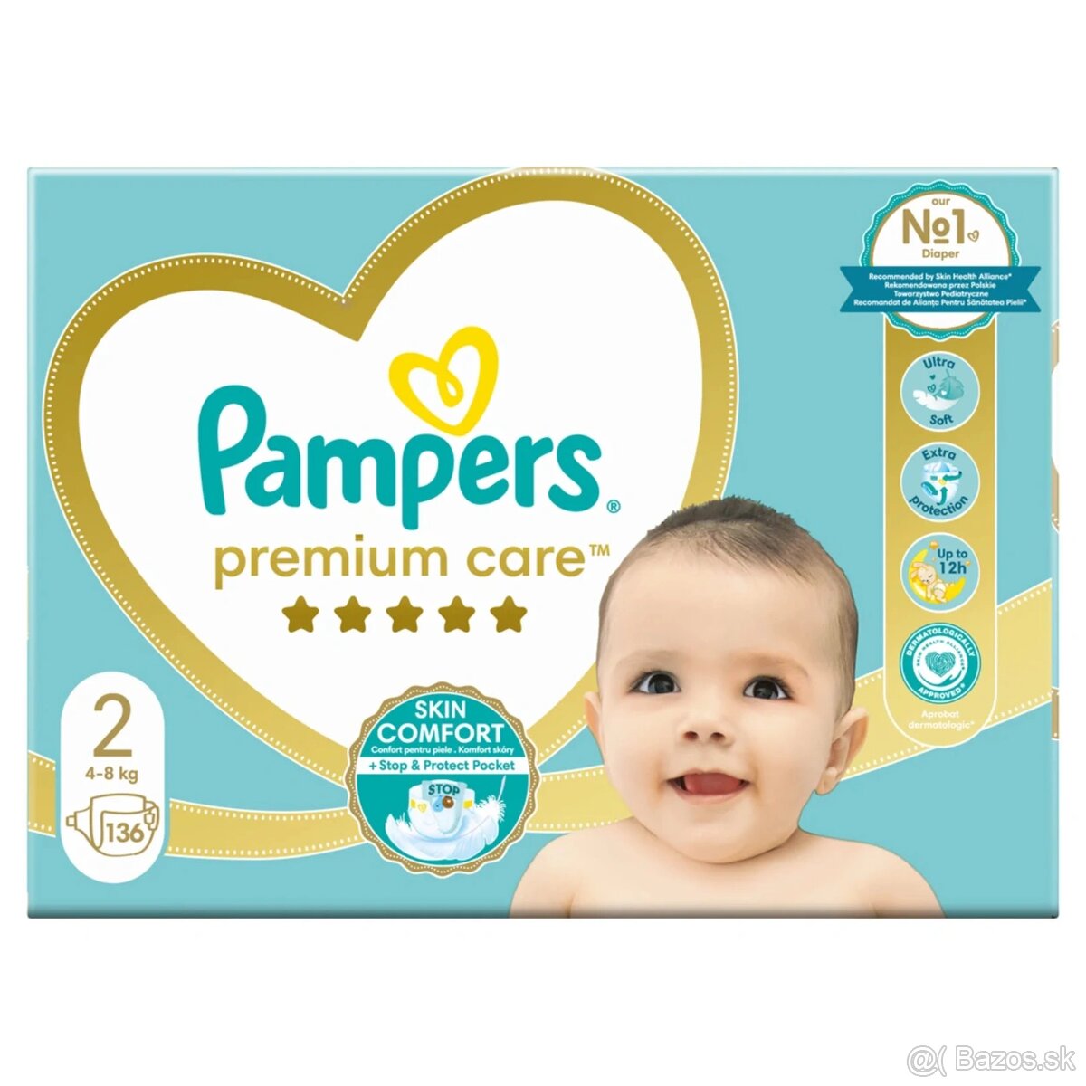 plienky : Pampers premium care 2 136.kusové.bal