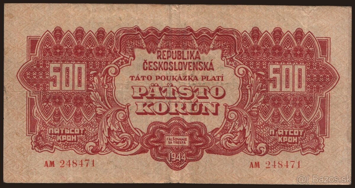 Bankovka 500 korún