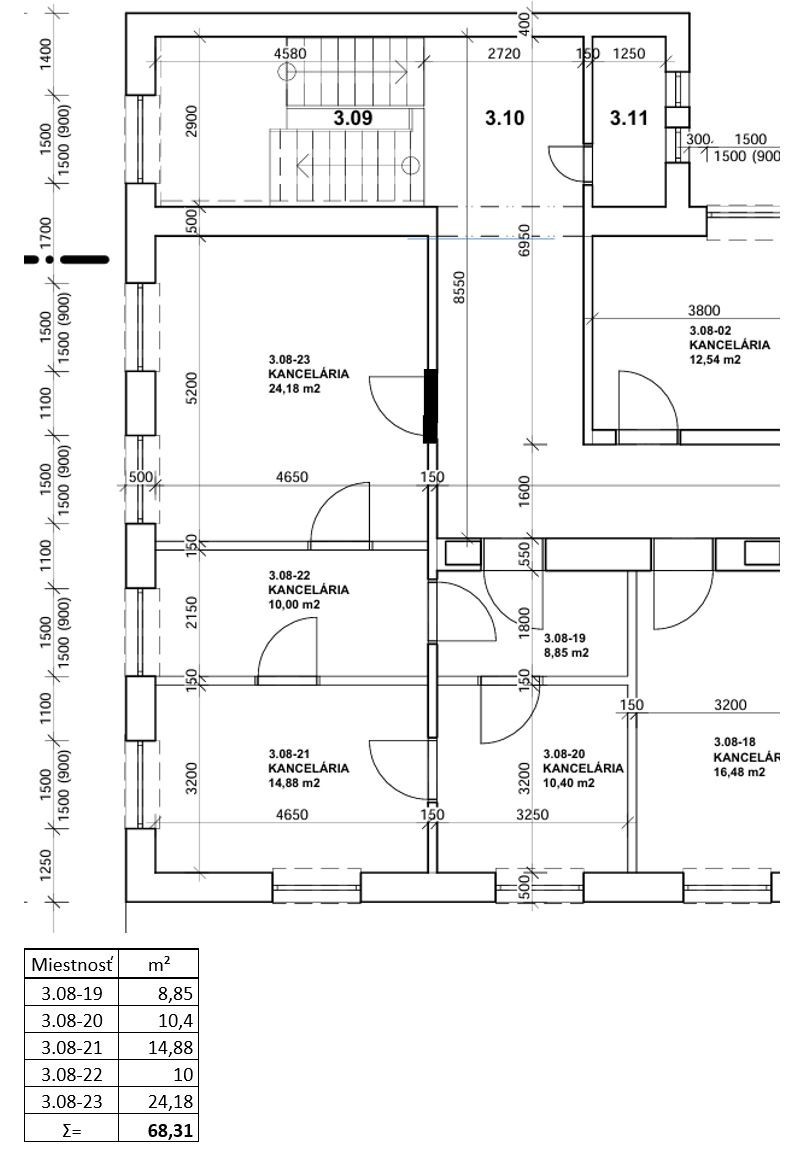 Na prenájom kancelária s parkovaním,68m2, Južná Trieda, Koši