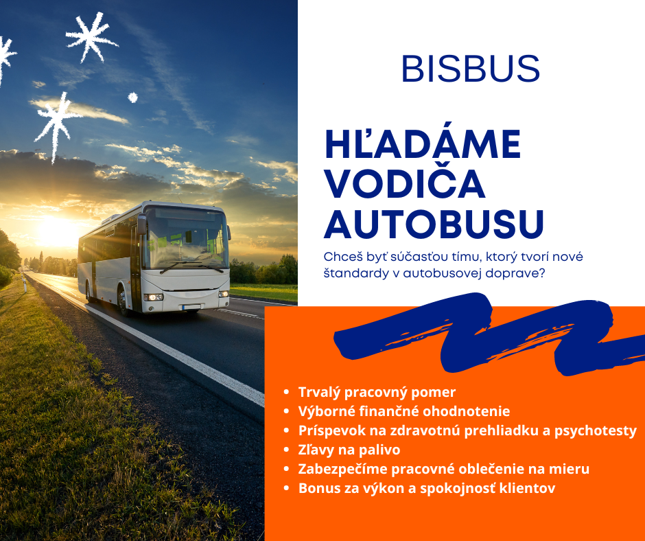 Hľadáme šoféra autobusu / vodič