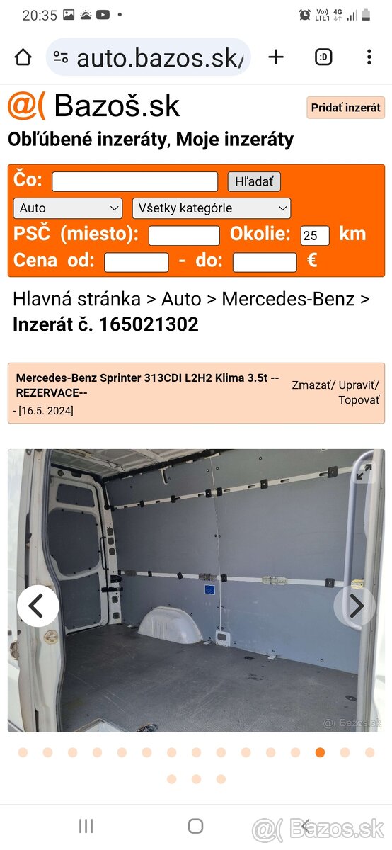 Predám výdrevu na Mercedes Sprinter