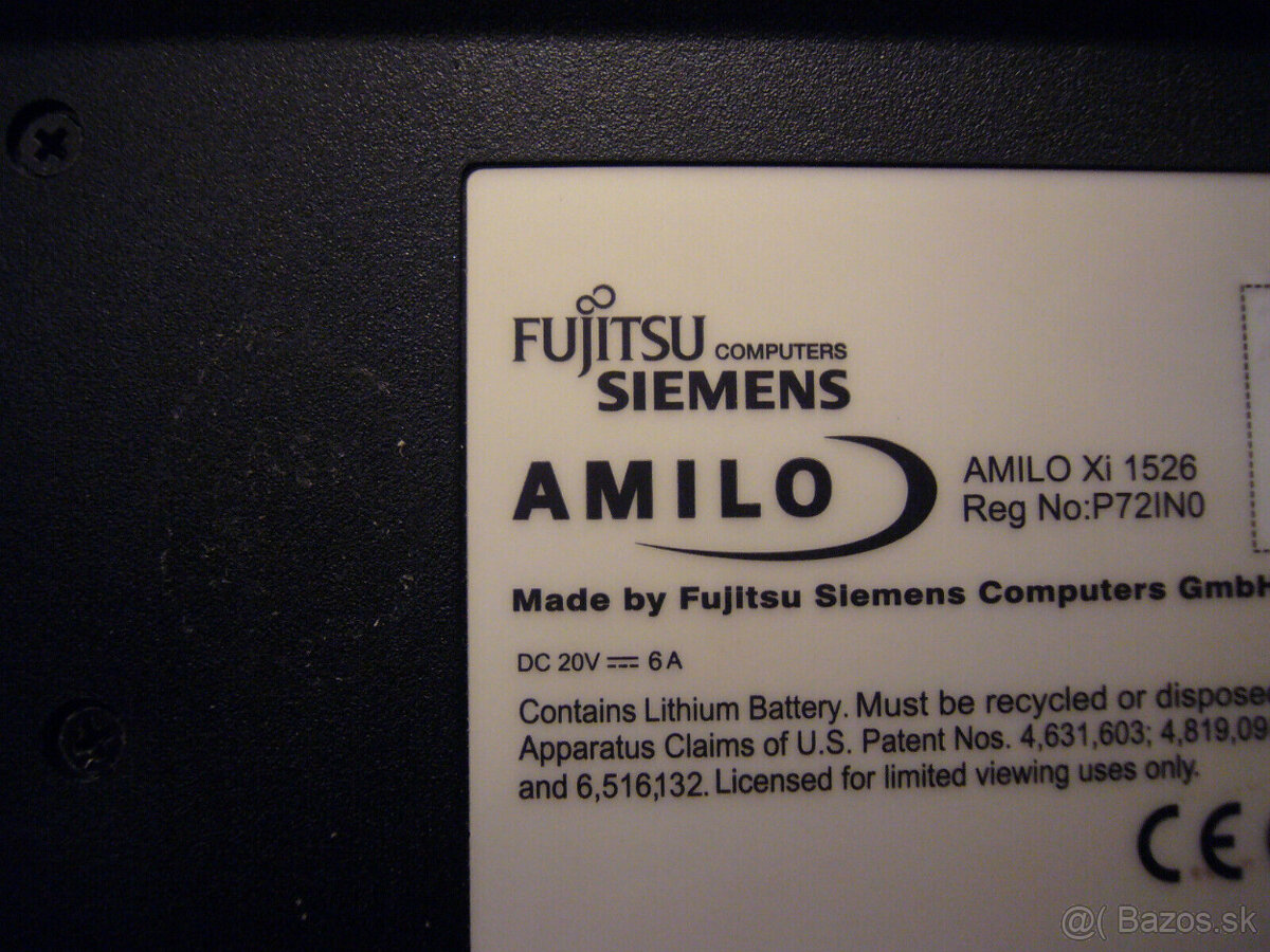 Predám spolahlivý notebook Fujitsu AMILO Xi 1526