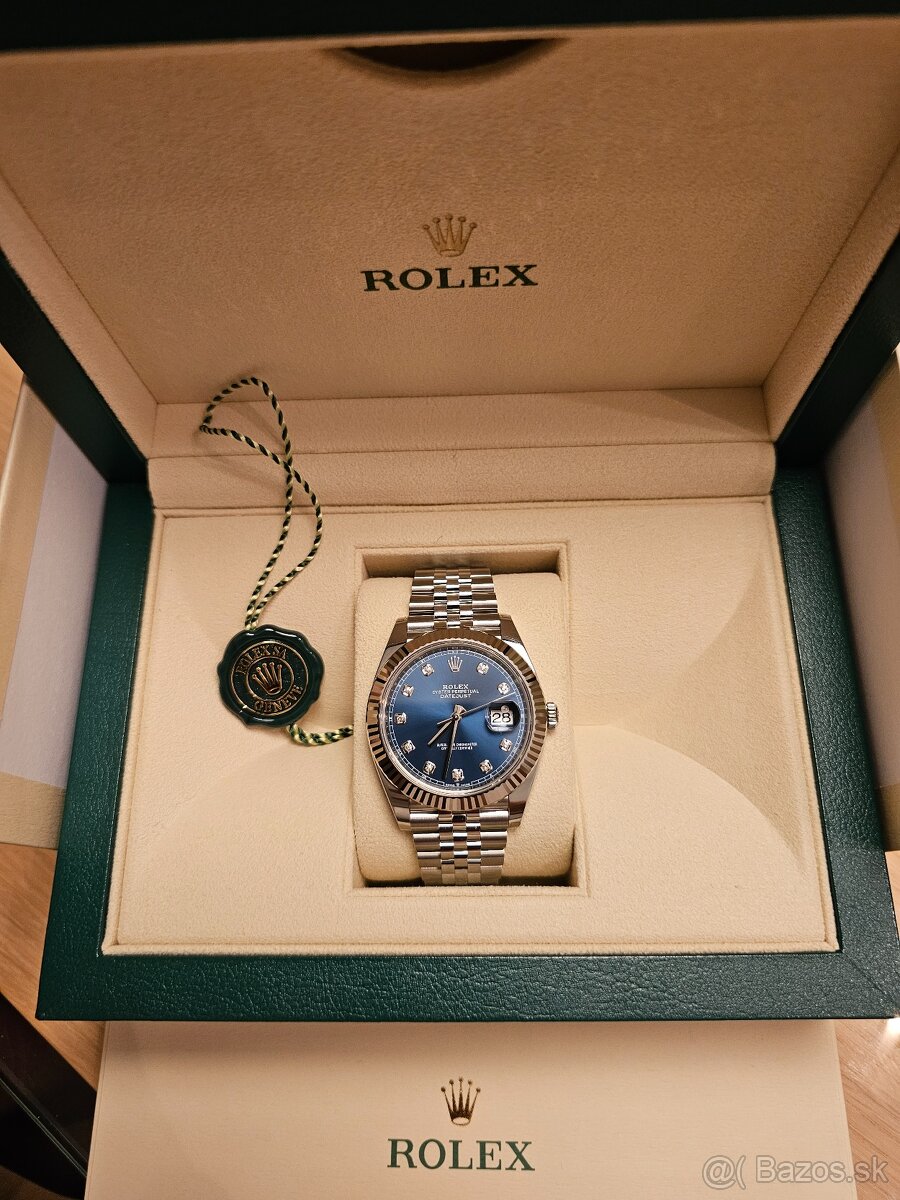 Rolex Datejust 41mm, Blue with Diamonds