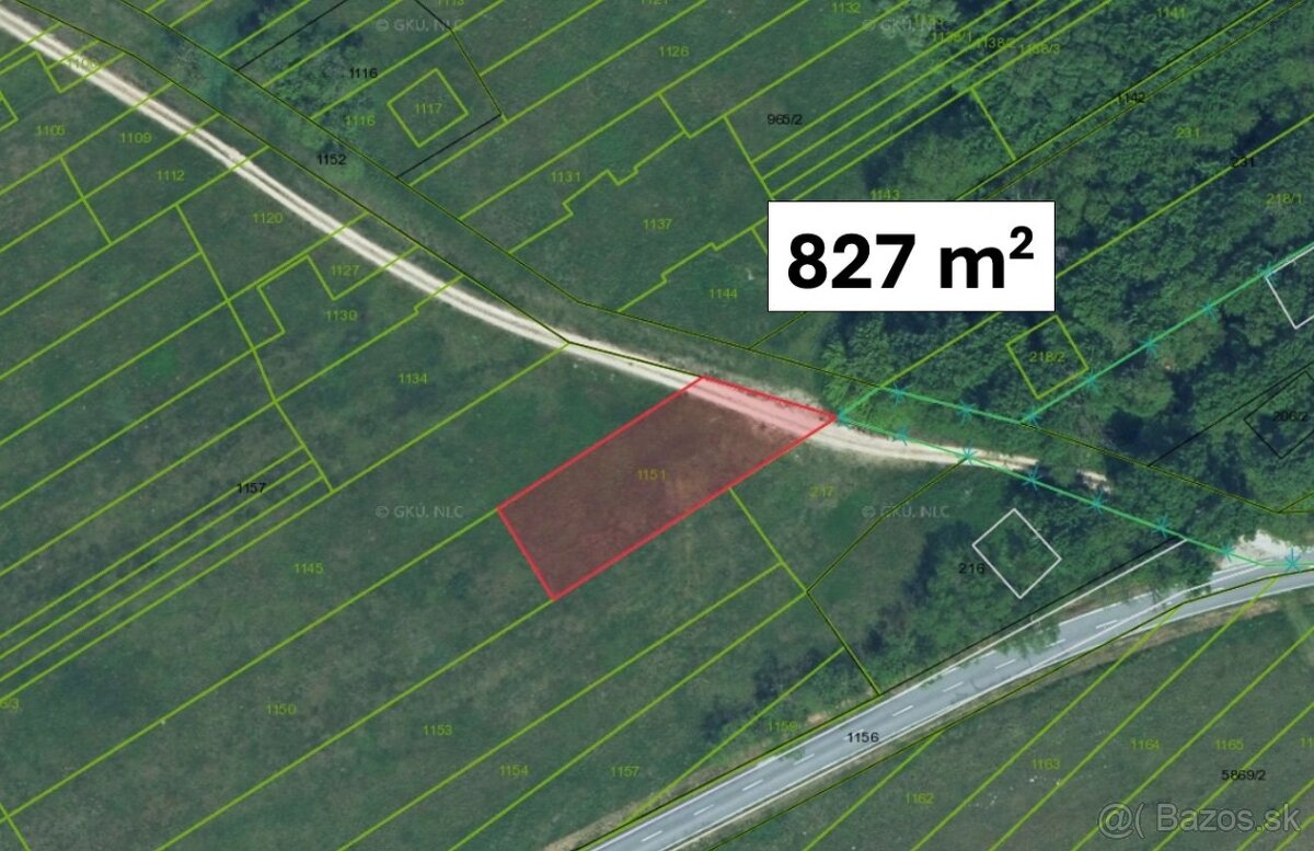 Lakšárska Nová Ves – 827 m2 POZEMOK na MD/chatku