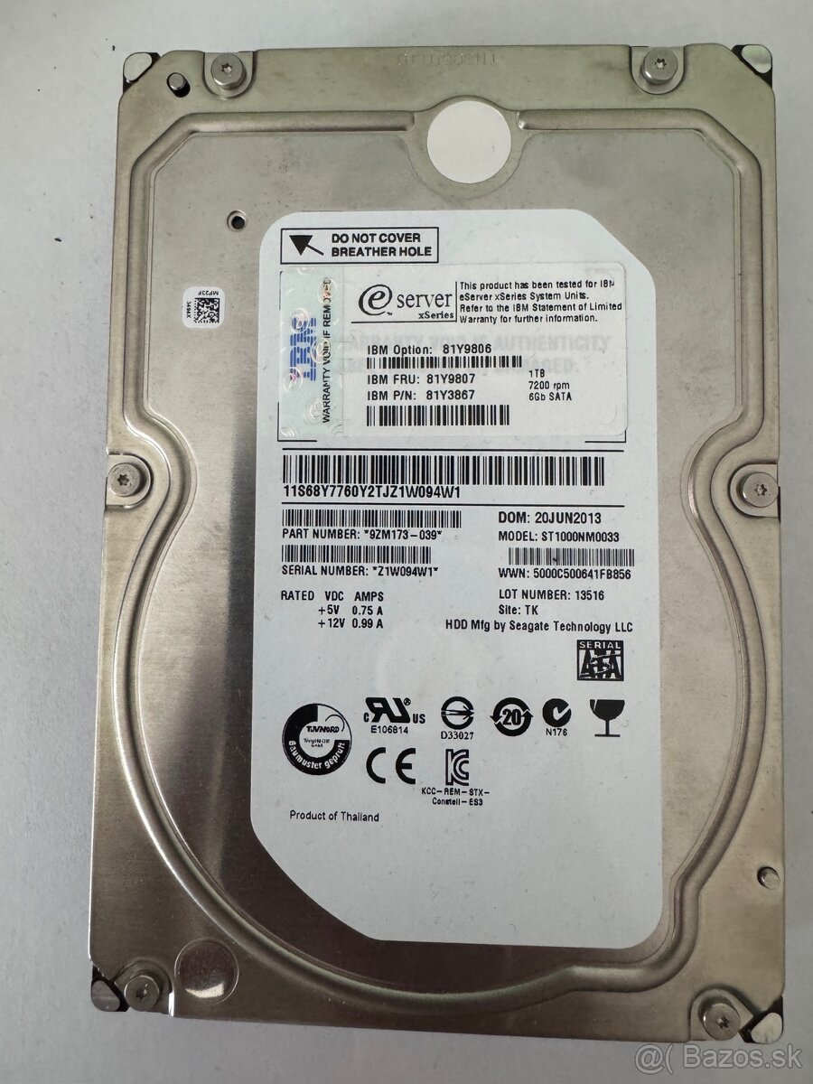 #28 - IBM 1TB 3.5" 7200RPM 6Gbs SATA