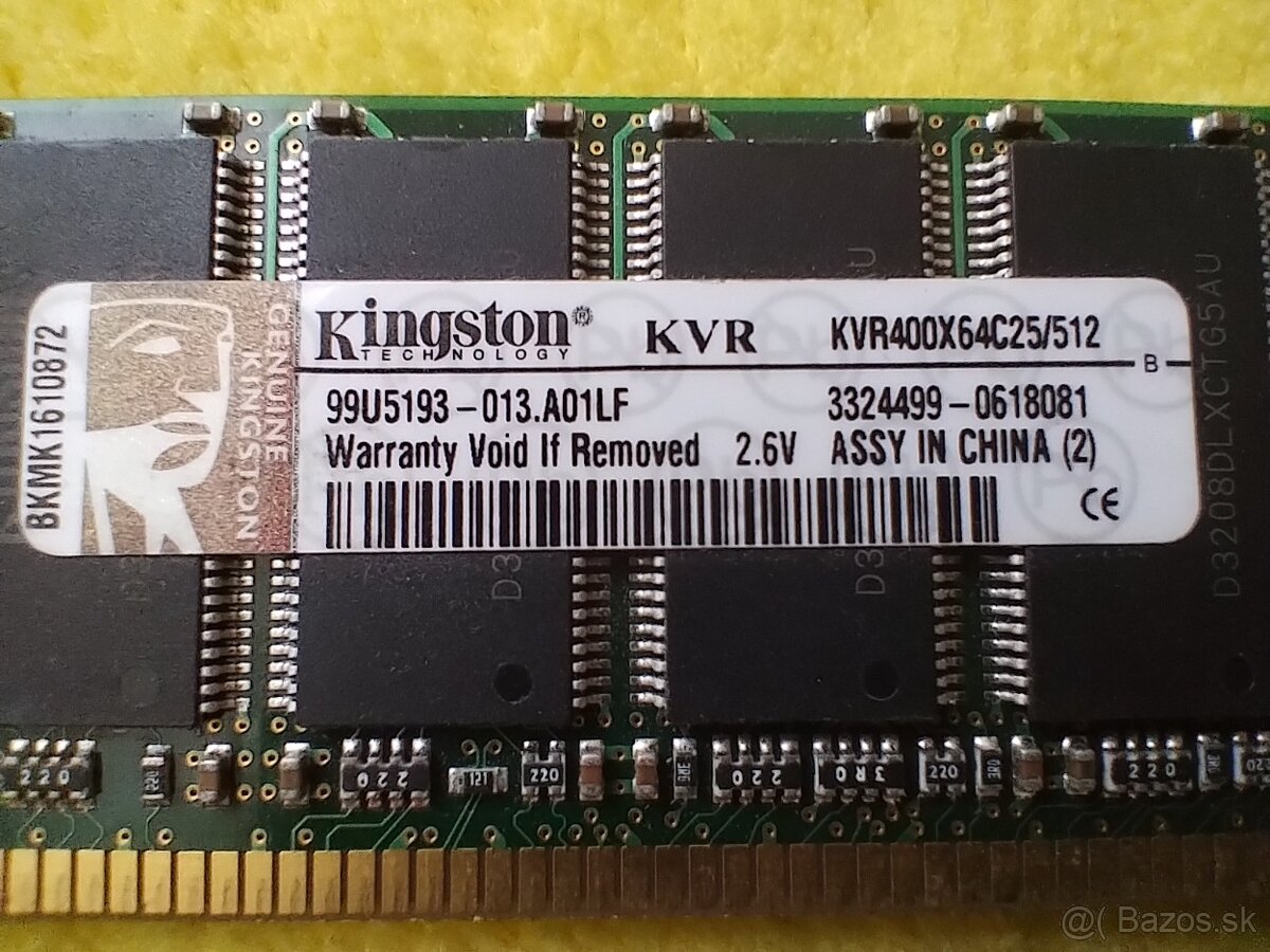 Kingston 2x512MB (1GB) Ram DDR1