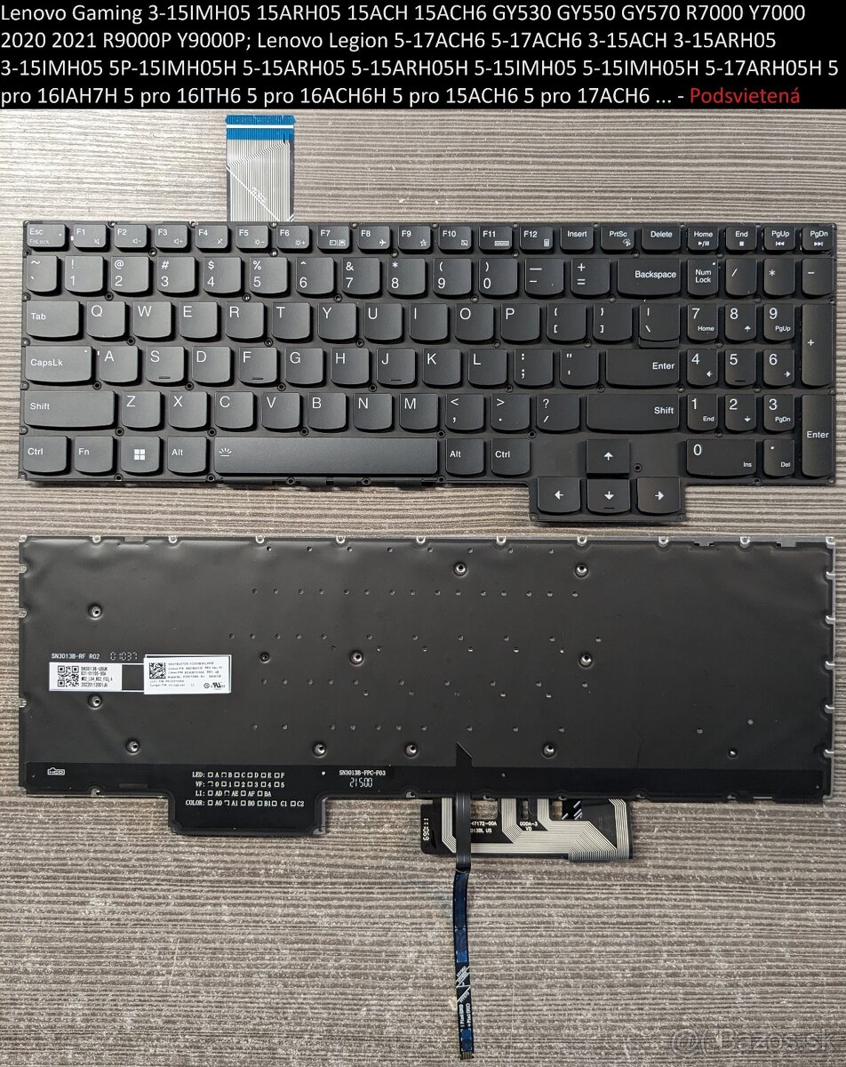 Klavesnice Lenovo 15ARH05 3-15IMH05 15ACH 15ACH6 GY530 Y7000