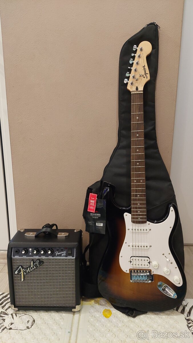 Elektrická gitara  Squier s príslušestvami