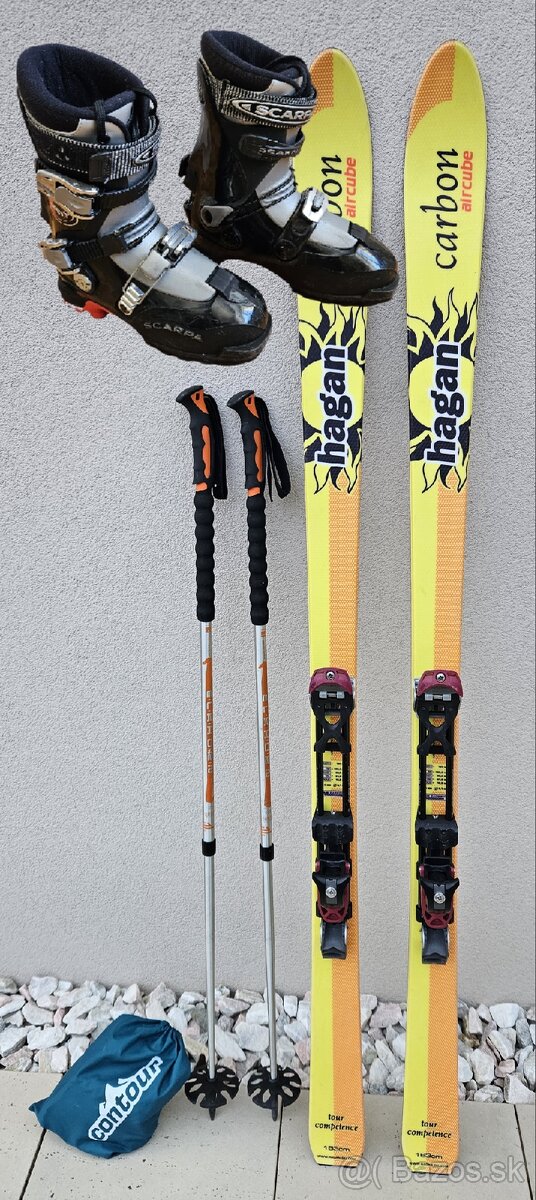 Skialp set lyze Hagan (163cm) + lyziarky Scarpa (23.5)