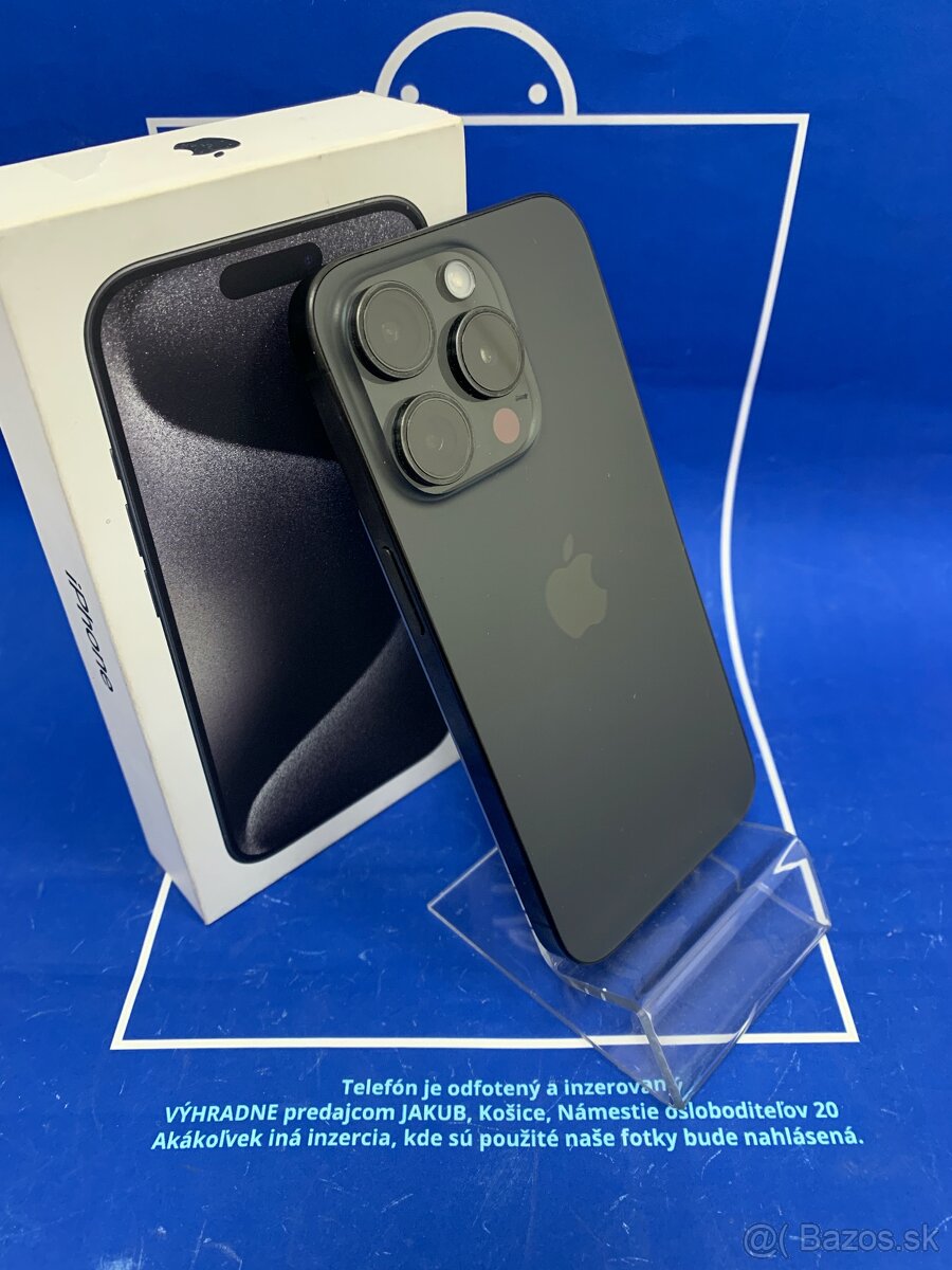 Apple iPhone 15 PRO 128GB Black Titanium-Batéria 100%