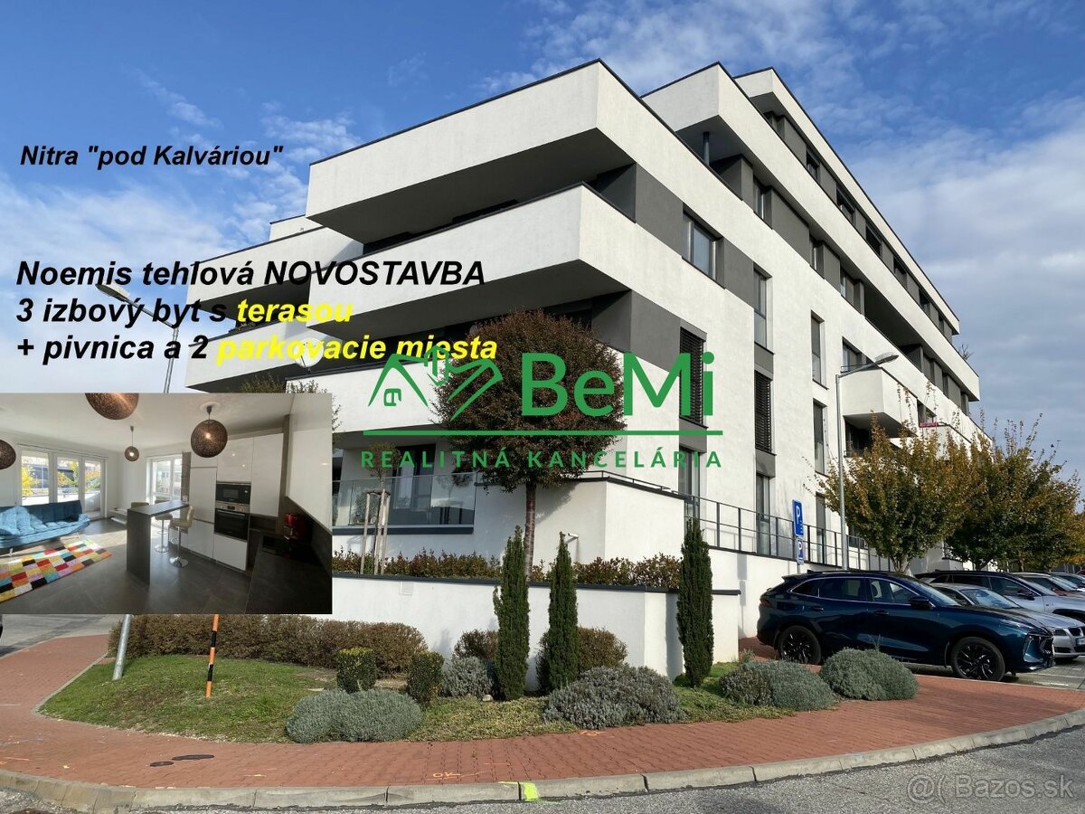 3 izbový byt terasa dve parkovacie miesta novostavba tehla  