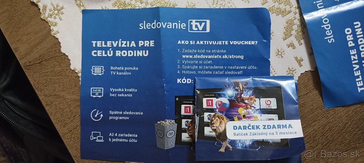 Predam voucher kod na SLEDOVANIE TV 3 mesiace