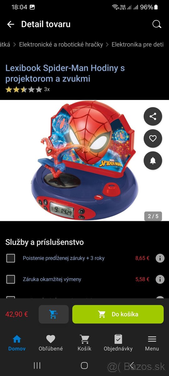 Detské multifunkčné rádio Lexibook limited RP500SP Spiderman