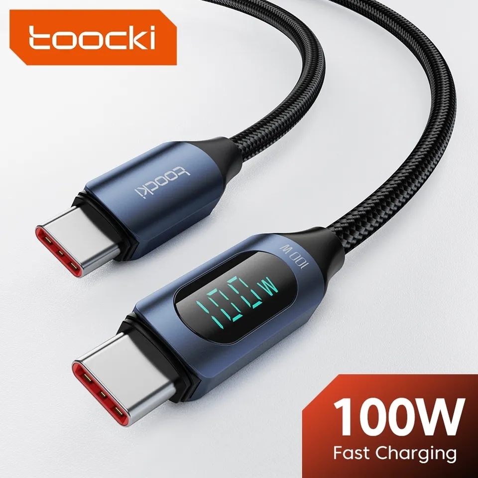 Nabijaci kabel usb-c na usb-c s watt metrom