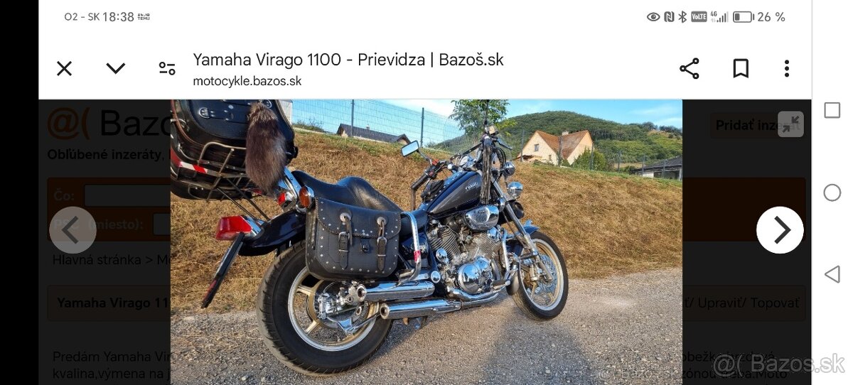 Predám Yamaha XV 1100 virago