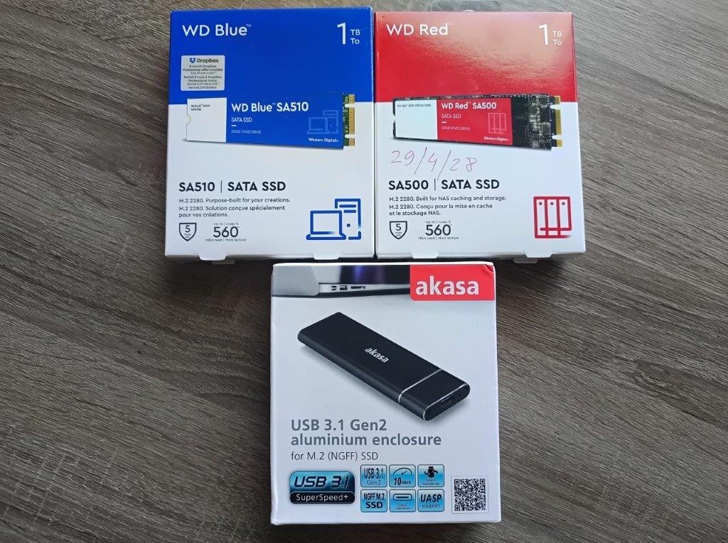 Ext. WD RED / Blue 1TB USB C/ A - zaruka 04 / 2028