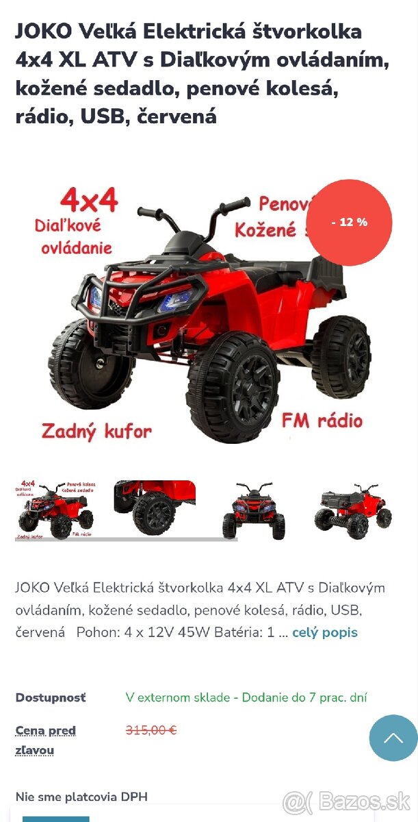 Elektrická stvorkolka 4x4