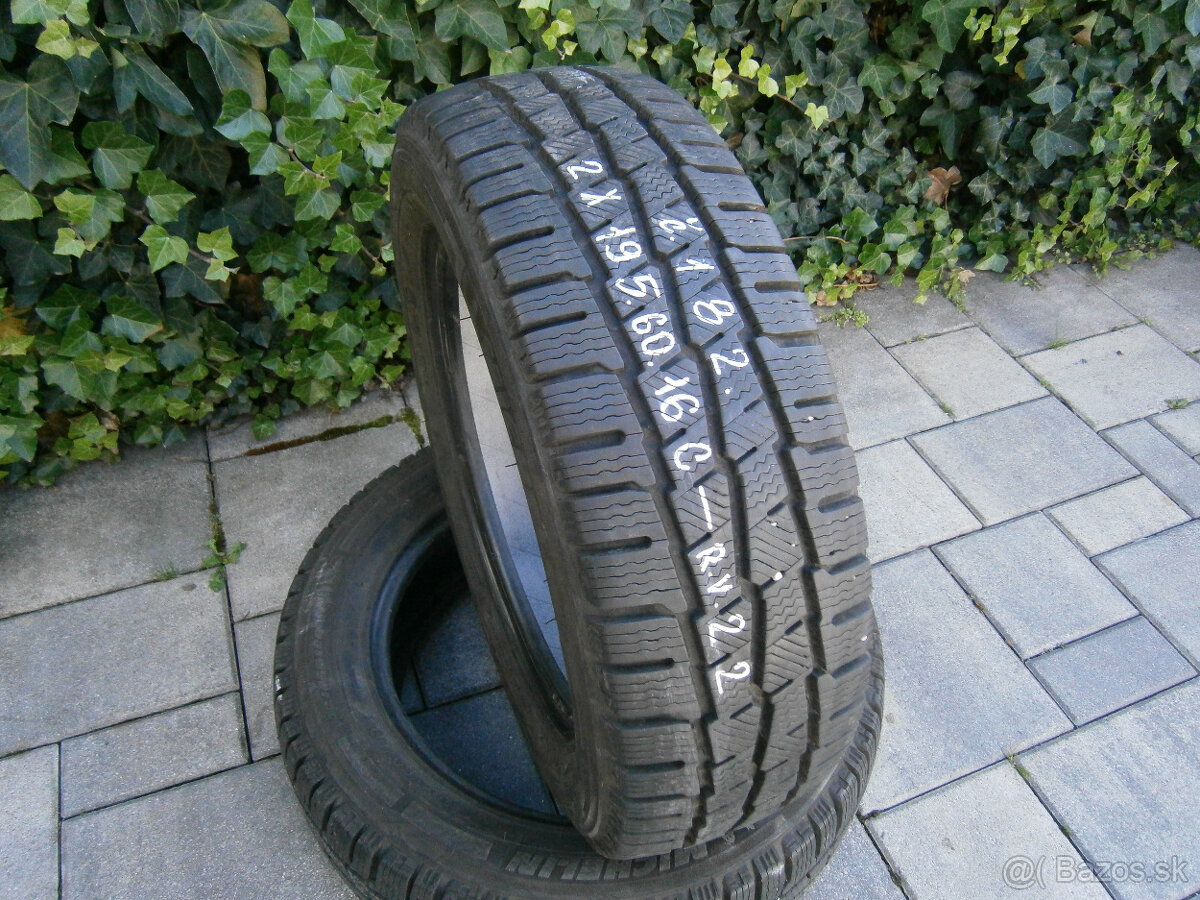 Predám 2x zimné pneu Michelin 195/60 R16C 99/97T