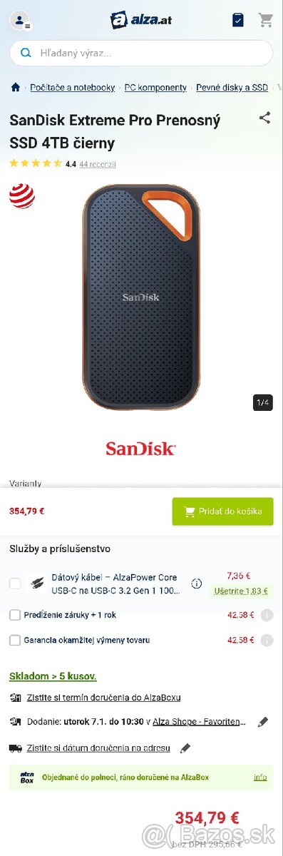 Predám SanDisk Extreme PRO Portable SSD 4TB