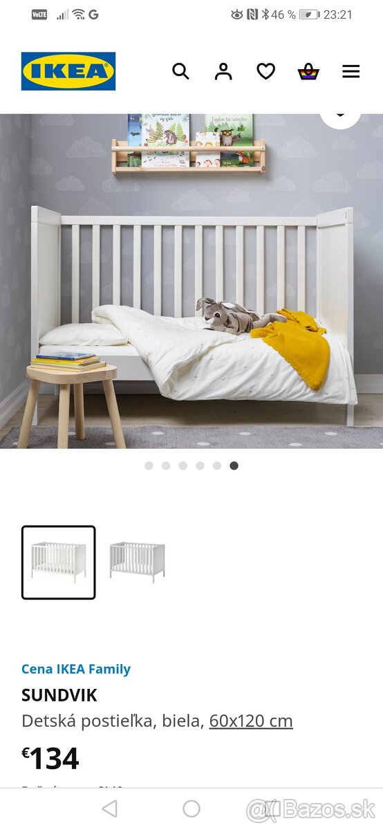 Postieľka Sundvik Ikea