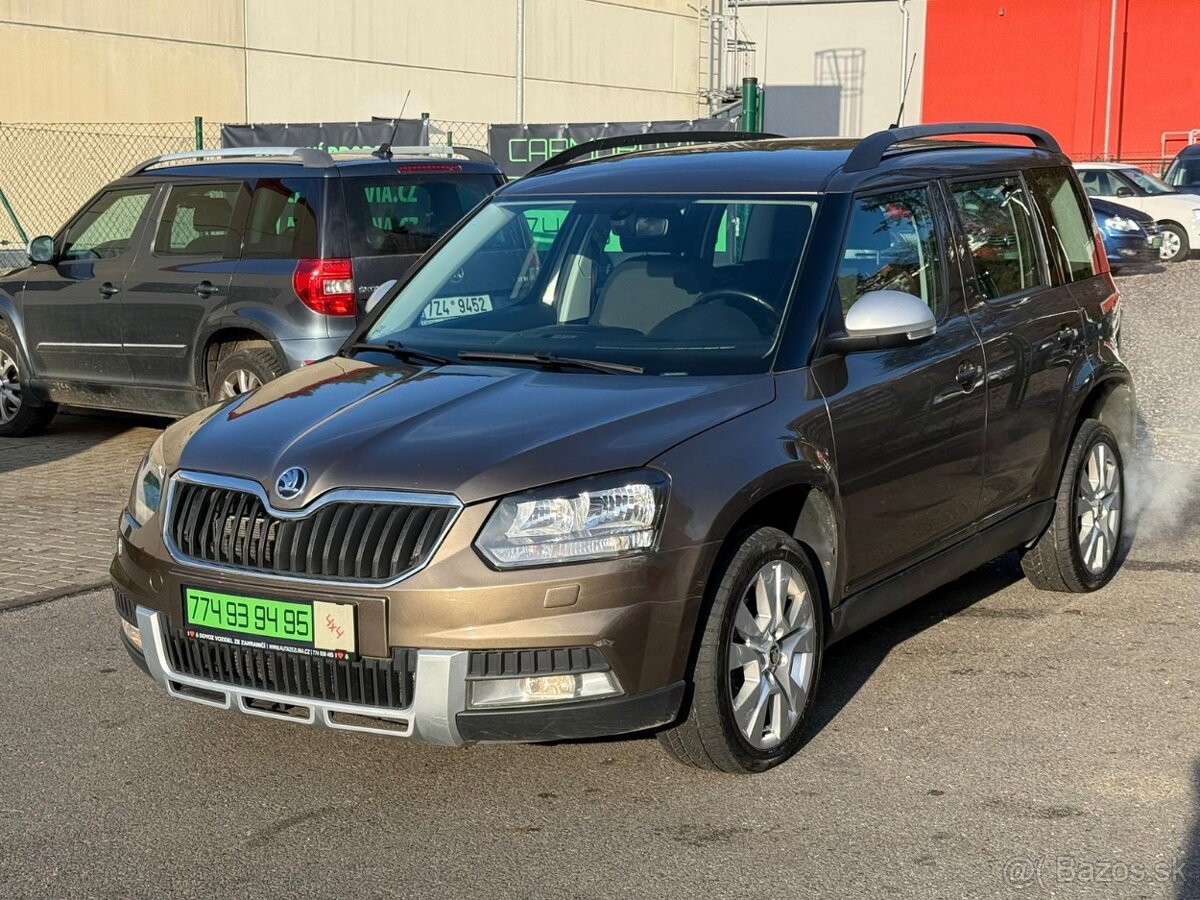 ► ŠKODA YETI 2,0 TDI 4x4-PARK. SENZORY, NEZAV. TOPENÍ,NAVI ◄