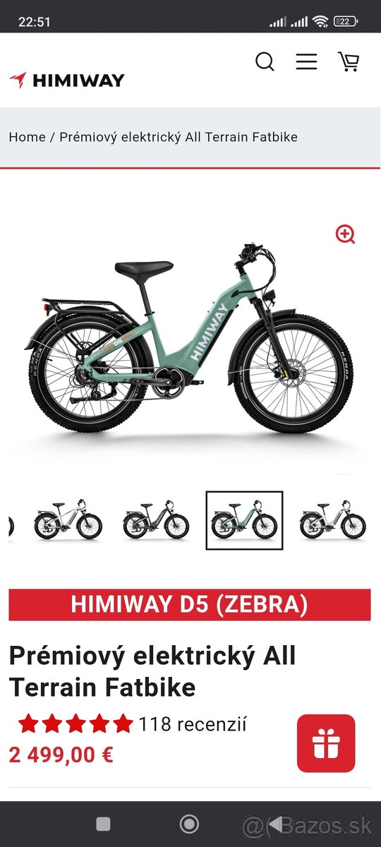 E Bike HIMIWAY Zebra green